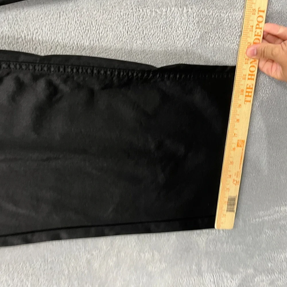 OAT New York High Rise Wide Leg Pants 10 30 Black Coated Stretch Grunge Goth Y2K